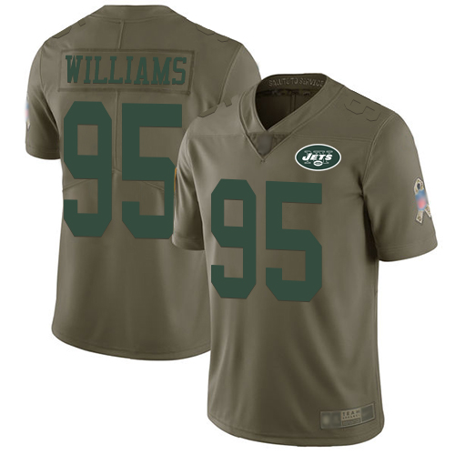 New York Jets Limited Olive Men Quinnen Williams Jersey NFL Football #95 2017 Salute to Service->new york jets->NFL Jersey